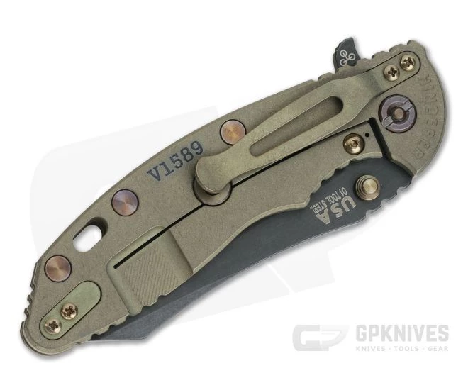 Hinderer XM-18 3.5" Vintage Series Parkerized O1 Skinner Smooth Walnut Battle Green Tri-Way Pivot Flipper 0877 - Image 2