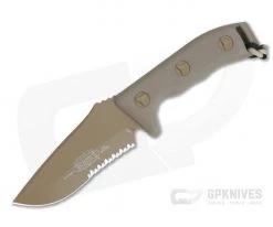 Microtech Currahee S/E Tan Partial Serrated Elmax Fixed Blade Knife