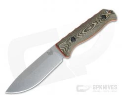 Benchmade Hunt Saddle Mountain Skinner Stonewashed S90V Richlite Orange G10 Fixed Blade Knife 15002-1