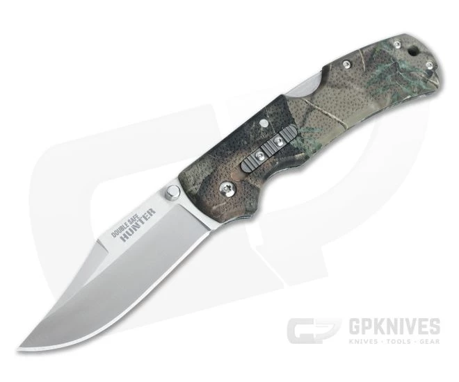 Cold Steel Double Safe Hunter Stainless Clip Point Camo GFN Back Lock Folder 23JE