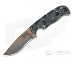 Dawson Knives Deep Notch Arizona Copper 3V Gold Fleck Carbon Fiber Fixed Blade