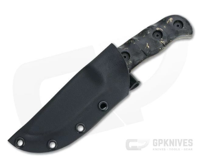 Dawson Knives Deep Notch Arizona Copper 3V Gold Fleck Carbon Fiber Fixed Blade - Image 2