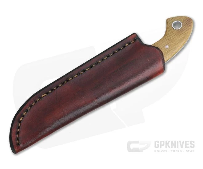 Camerer Knives Custom Little "B" Drop Point Forged W2 Aged Canvas Micarta Fixed Blade 4345 - Image 2
