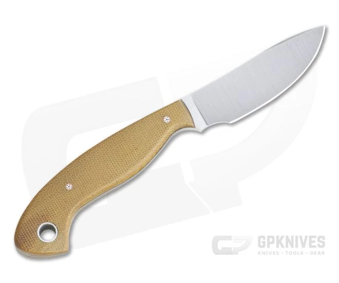 Camerer Knives Custom Little "B" Drop Point Forged W2 Aged Canvas Micarta Fixed Blade 4345 - Image 3