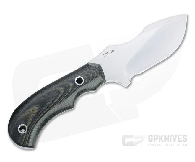 Mike Irie Model 114 Skinner Satin S35VN Green and Black Linen Micarta Fixed Blade 4515 - Image 3