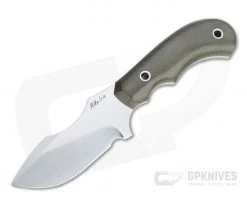 Mike Irie Model 114 Skinner Satin S35VN Green Canvas Micarta Fixed Blade 4516
