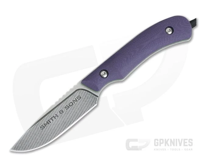 Smith & Sons Axiom Purple G10 Toxic Green Liners AEB-L EDC Fixed Blade