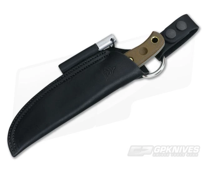 TOPS BAJA 4.5 Black River Wash 1095 Green Canvas Micarta Fixed Blade - Image 2