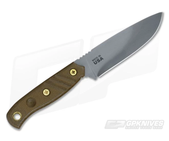 TOPS BAJA 4.5 Black River Wash 1095 Green Canvas Micarta Fixed Blade - Image 3