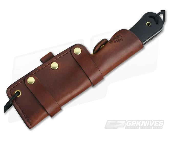 Smith & Sons Honcho Original Patina D2 Black Micarta Fixed Blade - Image 2