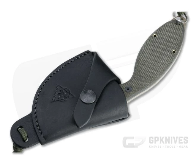 TOPS Backwoods Skinner Coyote Tan Ulu Green Canvas Micarta Fixed Blade SKIN-01 - Image 2