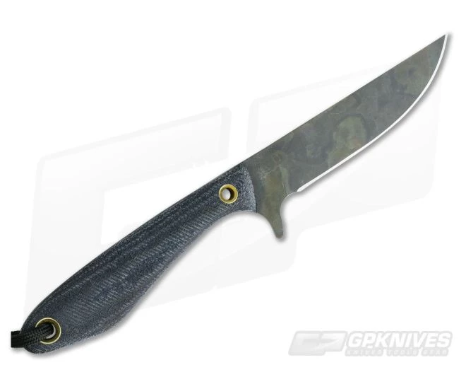 Smith & Sons Spur Original Patina 1095 Shadetree Denim Canvas Micarta EDC Fixed Blade 03 - Image 3
