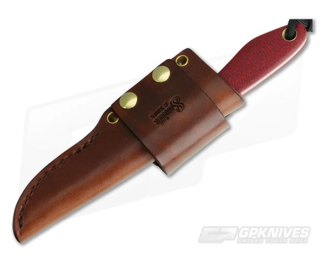 Smith & Sons Spur Original Patina 1095 Ruby Shadetree Burlap Micarta EDC Fixed Blade 01 - Image 2